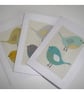 Pack of Three Bird Blank Greetings Cards Notelets Birds x 3 - Image 1