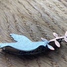 Sterling silver dove of peace choker necklace