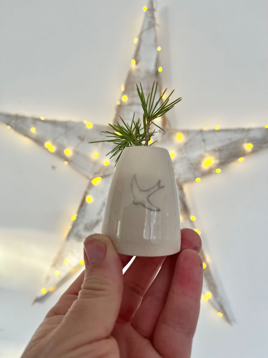 Handmade Ceramic tiny Bud Vase - Swift Design
