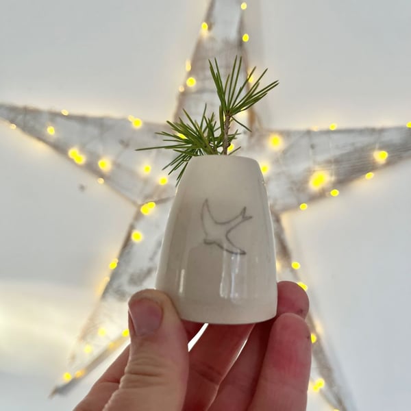 Handmade Ceramic tiny Bud Vase - Swift Design
