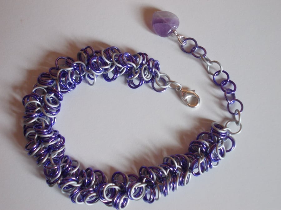 three tone chainmaille bracelet