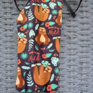 Born To Be Mild Cute Sloths White Cotton Glasses Case 