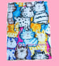 Multi Coloured Cat & Dog Print, Book-Kindle Sleeve - Image 2