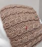 Hand Knitted Cable Merino Headband in Malt M - Image 2