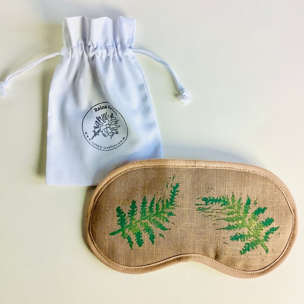 Fern Linen Lavender Infused Eye Mask for Relaxation and Meditation 