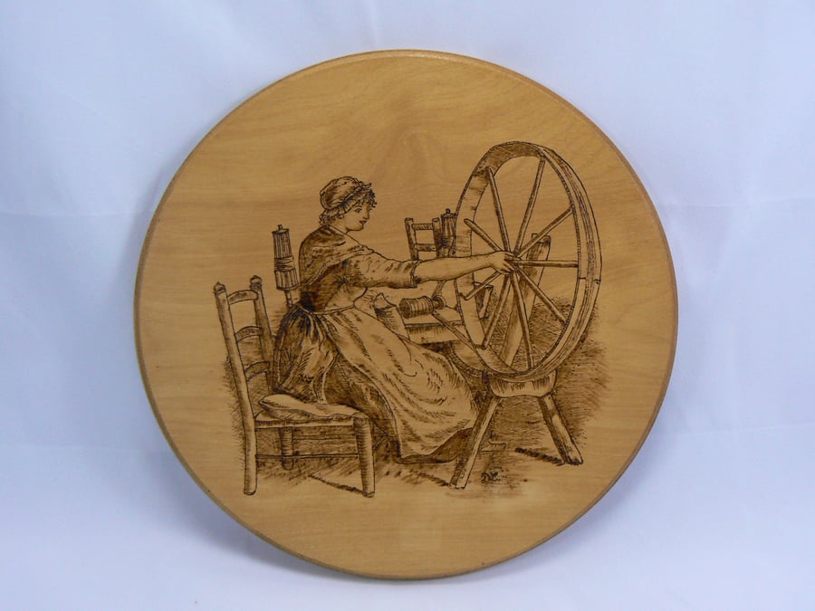  spinning wheel plaque (pyrography)