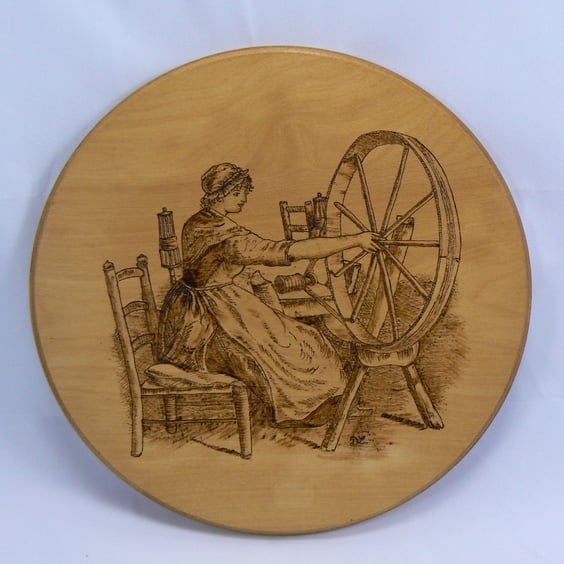  spinning wheel plaque (pyrography)