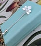 Silver Orchid Flower Pin - Handmade Silver Flower Brooch  - Image 3