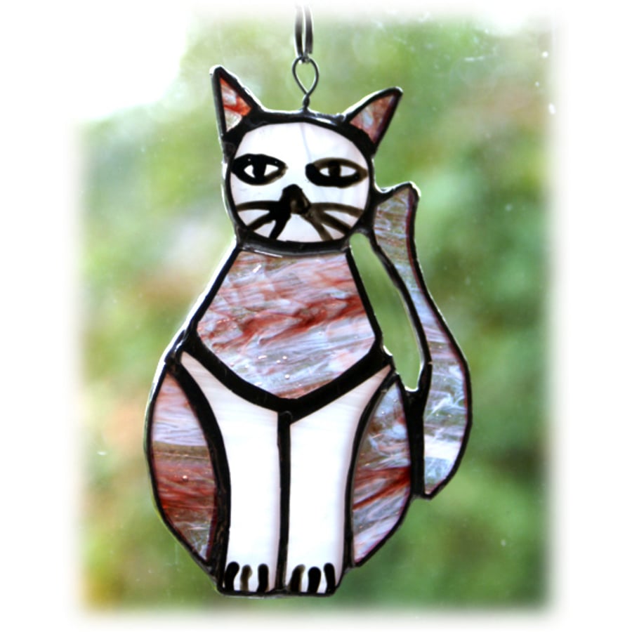 SOLD Cat Suncatcher Stained Glass Handmade