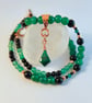 Onyx Necklace With Malachite Pendant, Anniversary, Birthday, Gifts For Her - Image 1