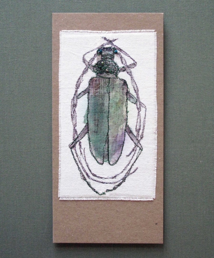 Unique Hand Made Beetle Card with Envelope