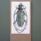 Unique Hand Made Beetle Card with Envelope