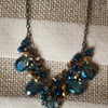 Sale- Blue & gold sparkle necklace