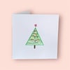 Christmas card - hand painted and pieced collage ‘Christmas Tree’