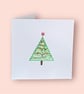 Christmas card - hand painted and pieced collage ‘Christmas Tree’ - Image 1
