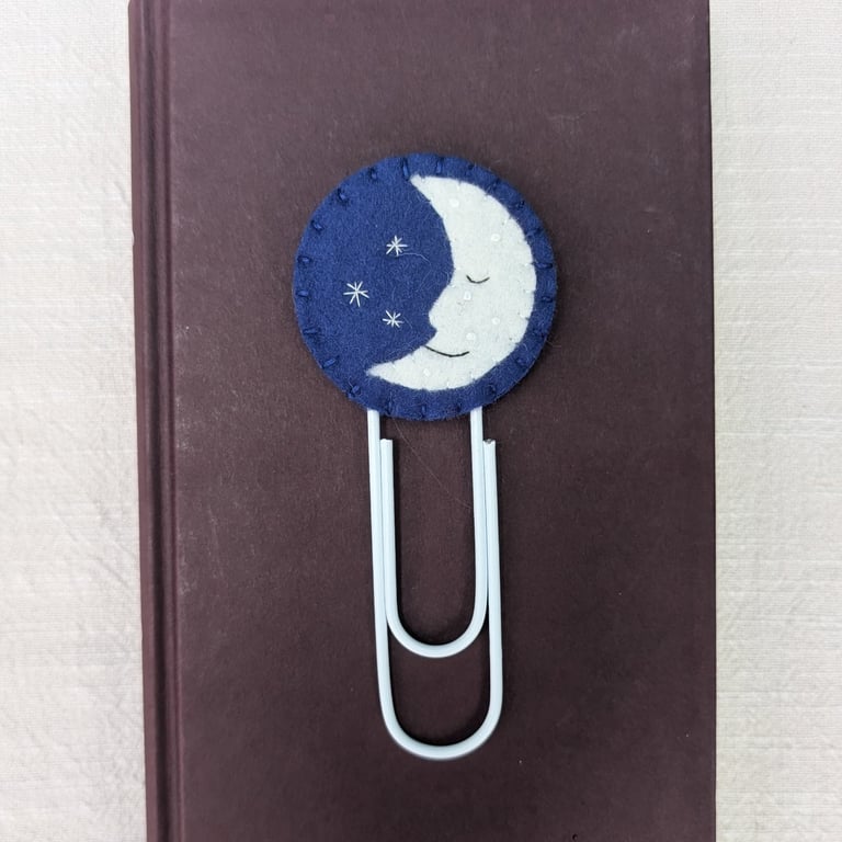 Sleepy Moon jumbo paperclip Bookmark