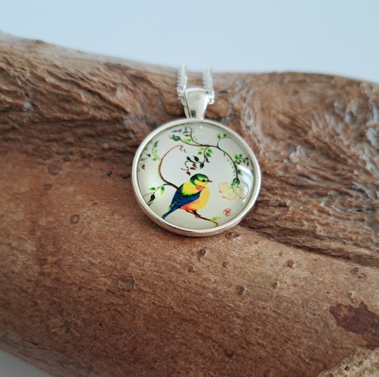 Songbird Glass Dome Necklace. Glass Dome Pendan... Folksy