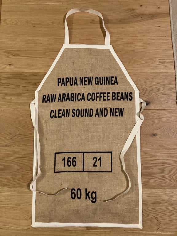 Apron made from an old coffee sack - handmade upcycling!