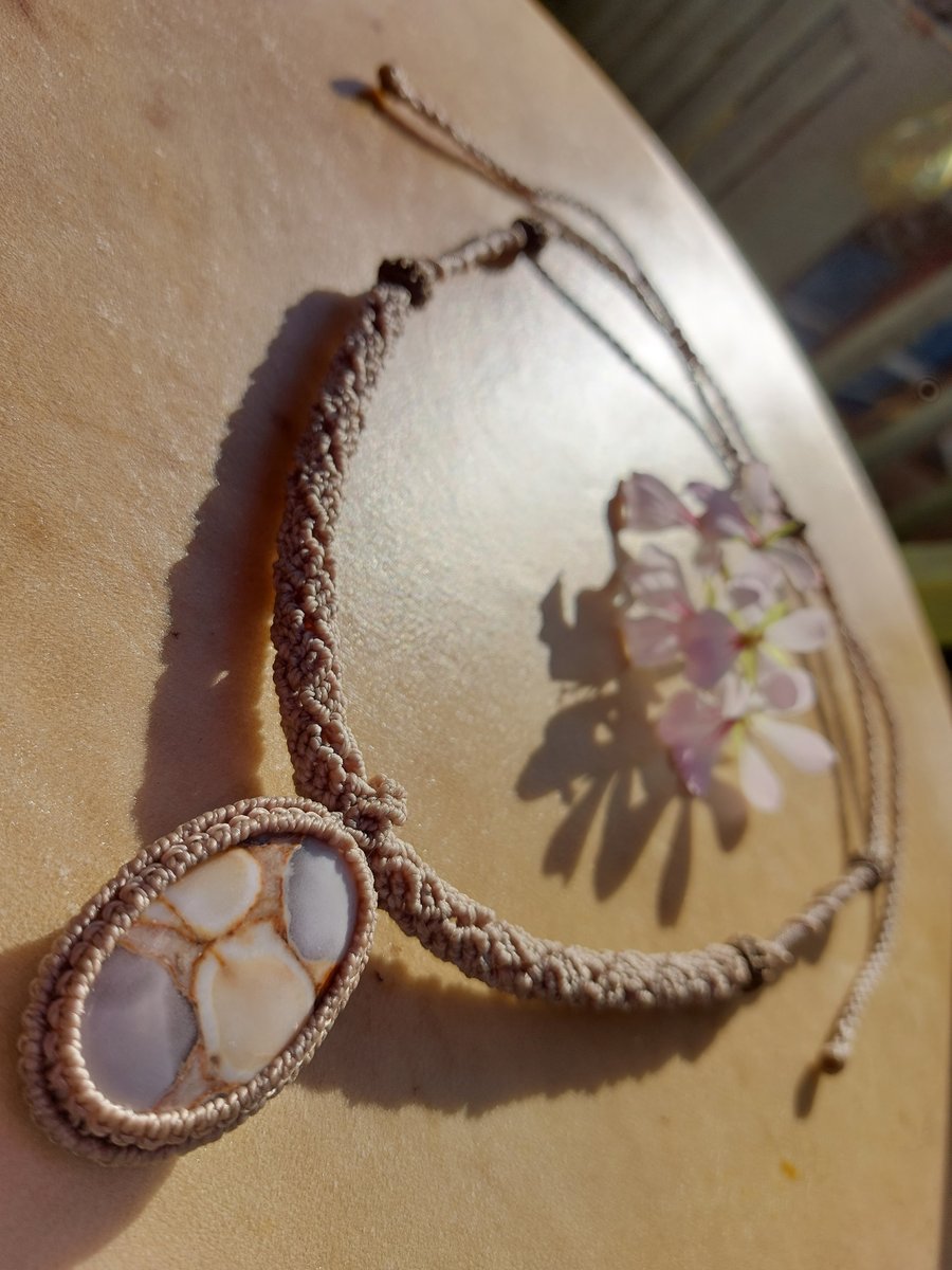 Cobra Jasper Macrame Necklace 