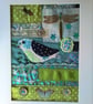 Mixed media picture with dragonfly, bird and butterfly.  - Image 2