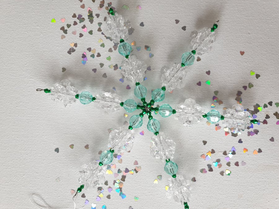 beaded snowflake christmas decoration