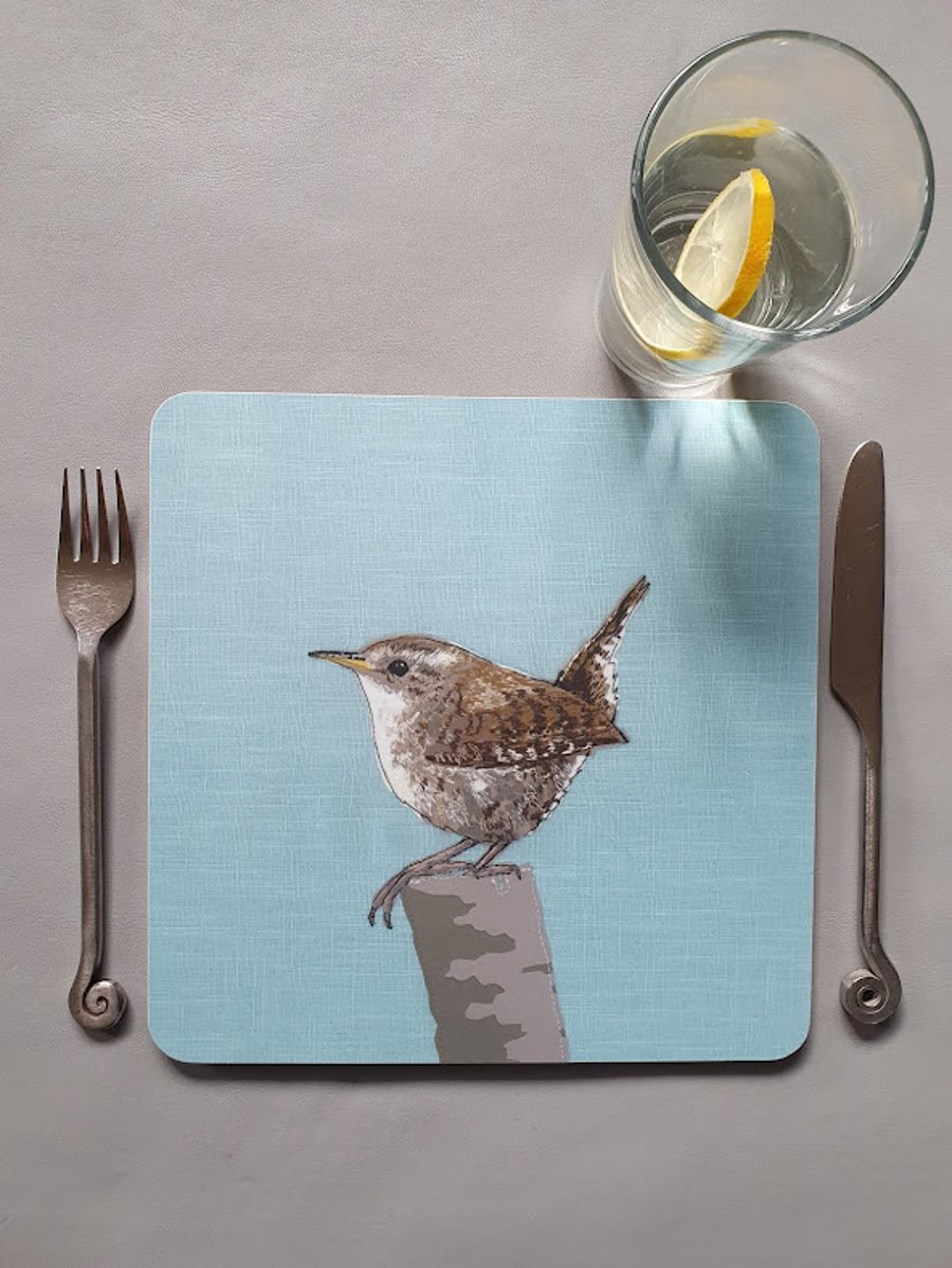 Wren placemat, garden bird placemats