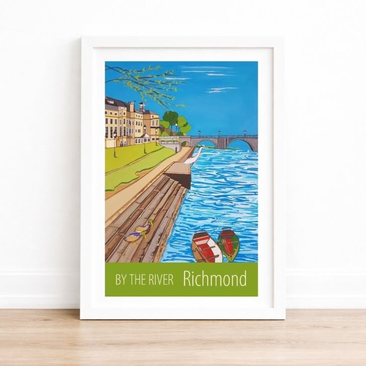 By The River, Richmond travel poster print by Susie West