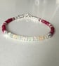Ethiopian Opal Ruby Bracelet, Sterling Silver Gemstone Bracelet - Image 3