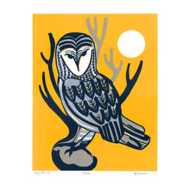 Tyto - Limited Edition Screenprint (yellow-gray)