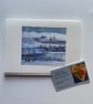 Snowy landscape,  original art print Christmas card - Image 2