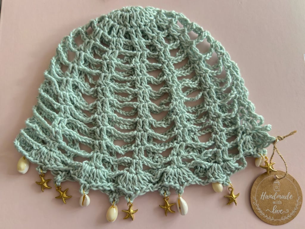 Crochet Mesh Beanie Hat Adults 