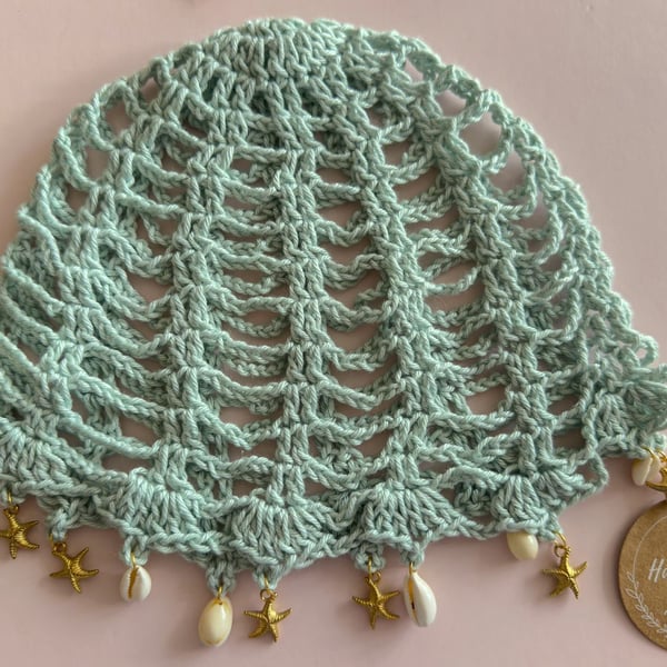 Crochet Mesh Beanie Hat Adults 