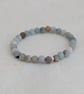 Amazonite gemstone stretch bracelet with sterling silver detail  - Image 3