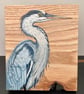 Heron original painting on oak