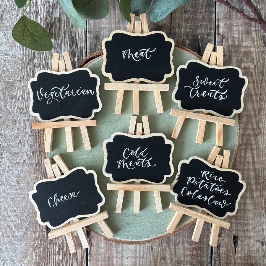 Personalised Mini Chalkboard Easel: Hand Lettered Food Signs