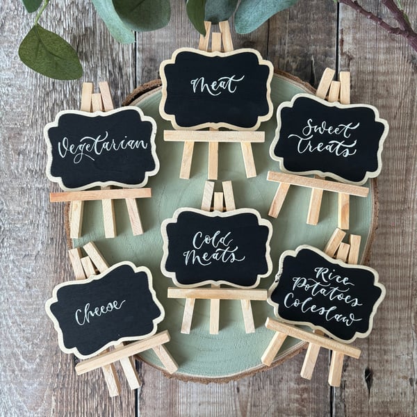 Personalised Mini Chalkboard Easel: Hand Lettered Food Signs