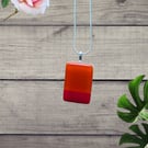 Necklace - Glass Fused Pendant - Red