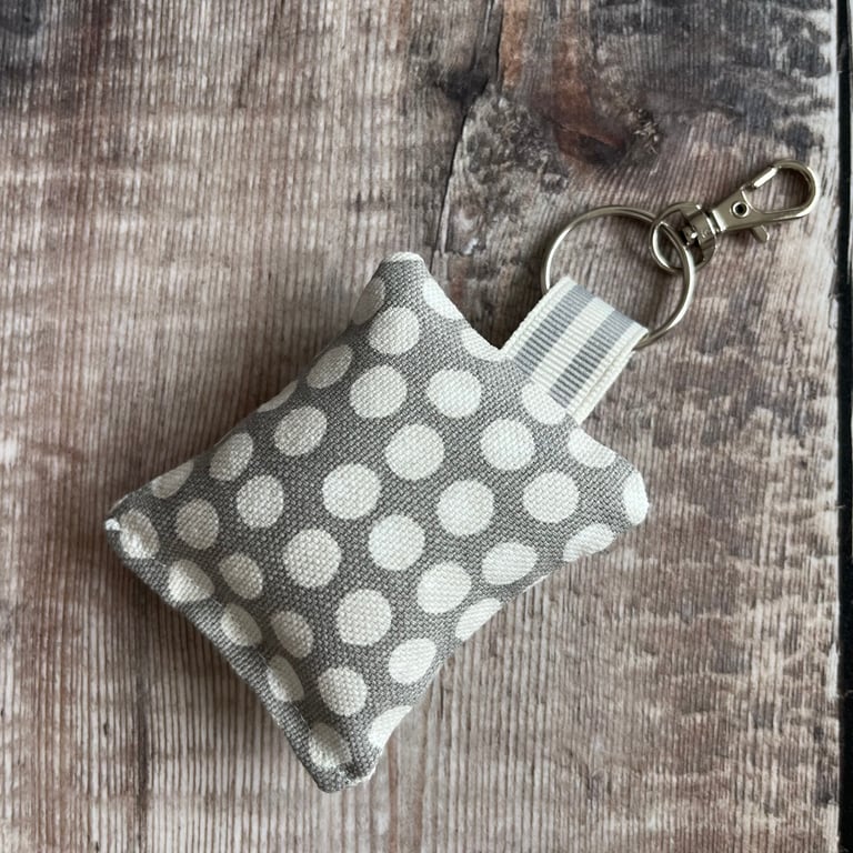 Key Spotty Fabric Keyring with Clasp