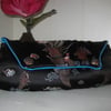  Black satin evening bag