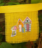 Beach hut bunting on hessian: yellow - Image 3