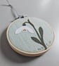 Snowdrop mini hoop, handmade hanging decoration, embroidered - Image 7