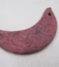 Speckled Damson Purple Celtic Ceramic Crescent Bib Pendant - Image 2