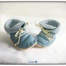 Baby blue leather boots for Baby Sasha and Toddler 