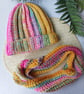 Crochet Hat & Scarf Set Infinity Scarf & Beanie 'Candy' - Image 1