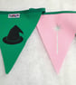 Wicked bunting colours - pink and green fabric bunting - Image 4