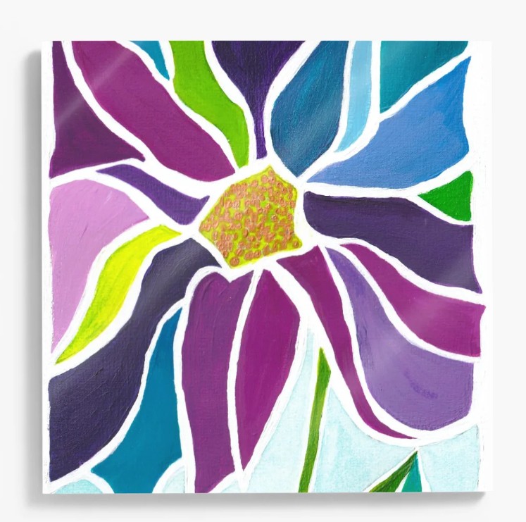 Acrylic wall tile. Printed from my original painting titled 'Blooming'