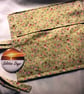 Linen Blue Tit Make Up Brush Roll, Floral Cotton Brush Storage Case - Image 4