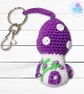 Crochet purple toadstool, mushroom fairy house decoration, bag charm  - Image 3