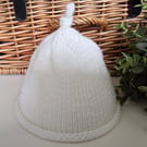 Designer 95% Merino Wool Newborn Rolled Beanie Knotted Hat