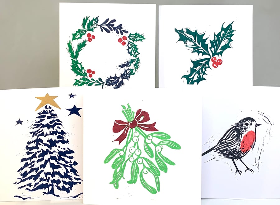 Handprinted Christmas cards